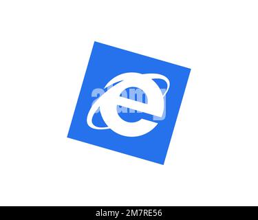 Internet Explorer 10, rotated logo, white background B Stock Photo