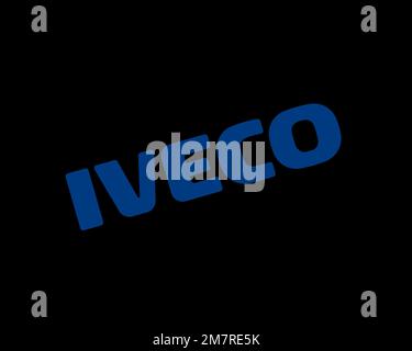 Iveco, rotated logo, black background B Stock Photo - Alamy