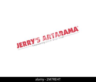 Jerry's Artarama, Rotated Logo, White Background Stock Photo