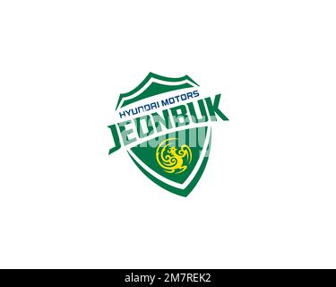 Jeonbuk Hyundai Motors FC, Rotated Logo, White Background Stock Photo