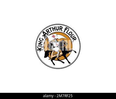 King Arthur Flour, Rotated Logo, White Background Stock Photo