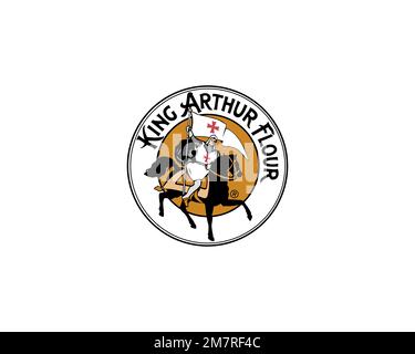 King Arthur Flour, Rotated Logo, White Background B Stock Photo