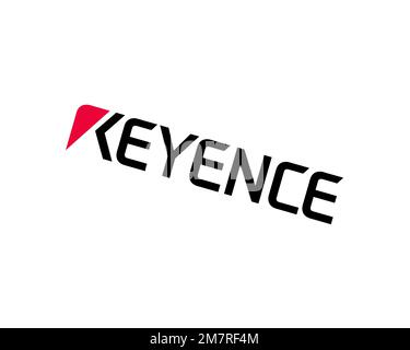 Keyence, rotated logo, white background Stock Photo - Alamy