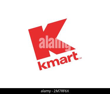 Kmart, Rotated Logo, White Background Stock Photo