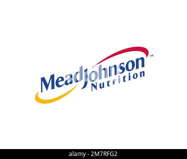 Mead Johnson, rotated logo, white background Stock Photo