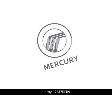 Mercury automobile, rotated logo, white background Stock Photo