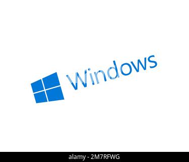 Microsoft Windows, rotated logo, white background Stock Photo