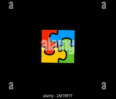 Microsoft Office 97, rotated logo, black background Stock Photo - Alamy