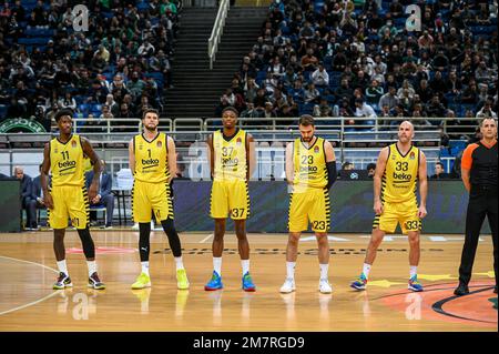 Athens, Greece, 10/01/2023, Fenerbahce Beko Istanbul during the Euroleague, Round 18, match between Panathinaikos BC and Fenerbahce Beko Istanbul at Oaka Altion on January 10, 2023 in Athens, Greece. Stock Photo