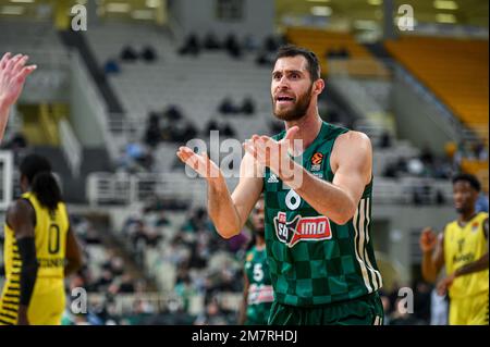 Athens, Greece, 10/01/2023, 6 GEORGIOS PAPAGIANNIS of Panathinaikos BC during the Euroleague, Round 18, match between Panathinaikos BC and Fenerbahce Beko Istanbul at Oaka Altion on January 10, 2023 in Athens, Greece. Stock Photo