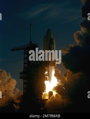 The space shuttle Columbia lifts off with Astronauts John Young and ...