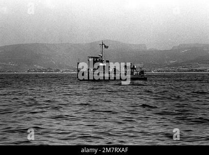 A port view of minesweeping boat 51 (MSB-51) as seen from the ...