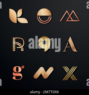 Luxury business logo vector set Stock Vector