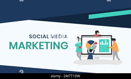 Social media marketing presentation vector slide editable template Stock Vector