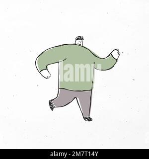 Cute running man vector doodle icon Stock Vector