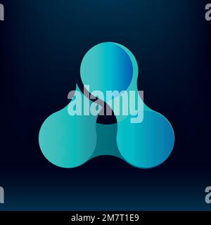 Gradient triangle molecule logo vector technology design Stock Vector