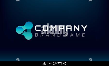 Gradient triangle molecule vector editable slogan logo design Stock Vector
