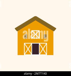 Cartoon barn vector agriculture icon Stock Vector