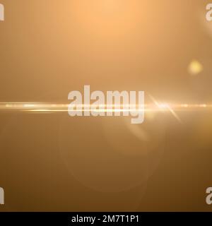 Gold anamorphic lens flare vector lighting effect background Stock Vector