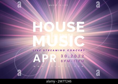 Editable banner template vector with light effect for live streaming concert in the new normal Stock Vector