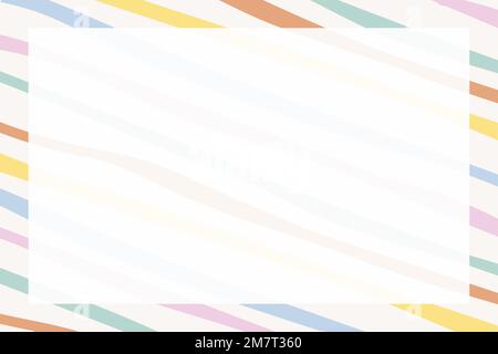 Colorful striped frame vector in cute pastel pattern Stock Vector