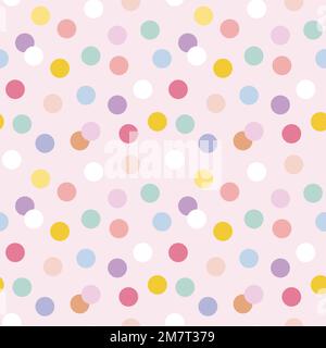 Background seamless pattern vector with cute pastel polka dots Stock Vector