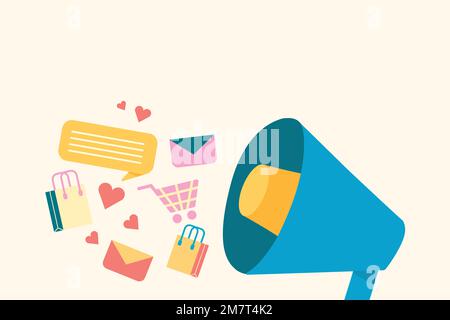 Online shopping background vector in flat style Stock Vector
