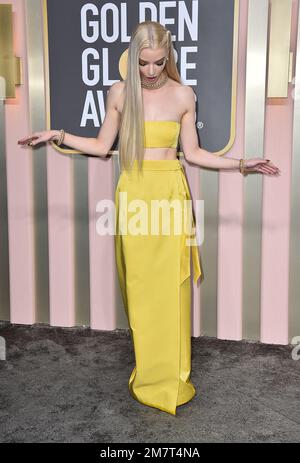 Anya Taylor-Joy arrives at the 80th annual Golden Globe Awards at the  Beverly Hilton Hotel on Tuesday, Jan. 10, 2023, in Beverly Hills, Calif.  (Photo by Jordan Strauss/Invision/AP Stock Photo - Alamy