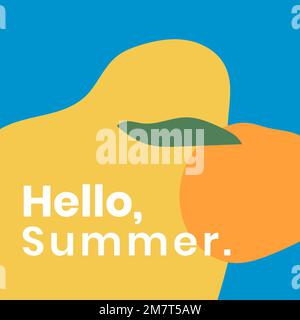 Abstract social media template vector with hello summer text Stock Vector