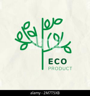 Line tree logo template vector for branding with text Stock Vector