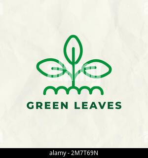 Line tree logo template vector for branding with text Stock Vector