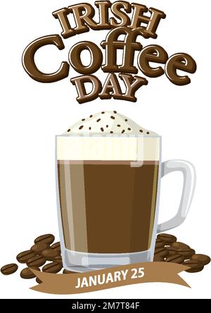 National Irish Coffee Day Banner Design illustration Stock Vector