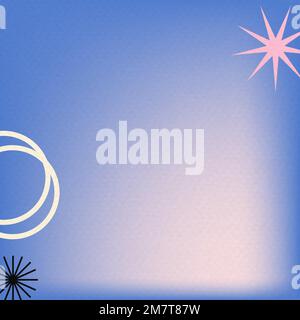 Blue gradient background vector in abstract memphis style with retro border Stock Vector