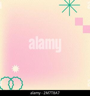 Abstract memphis pink background vector gradient with geometric shapes Stock Vector