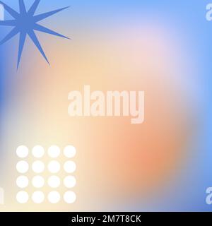 Abstract memphis orange background vector with geometric shapes Stock Vector