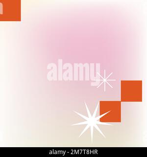 Abstract memphis pink background vector gradient with geometric shapes Stock Vector