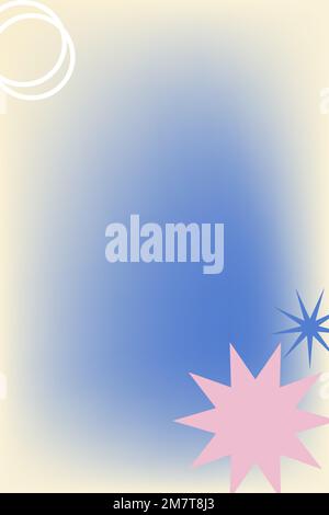 Abstract memphis blue background vector gradient with geometric shapes Stock Vector