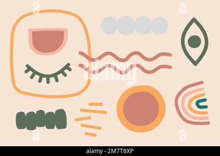Memphis abstract vector in doodle style Stock Vector