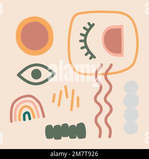 Memphis abstract vector in doodle style Stock Vector