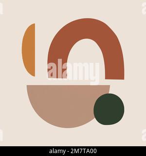 Geometric shape element vector in earth tone Stock Vector