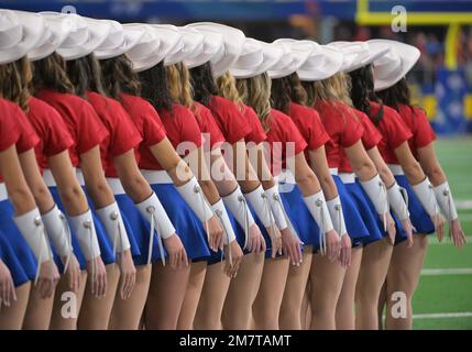 Arlington, Texas, USA. 2nd Jan, 2023. Kilgore Rangerettes before the NCAA Football game between the Tulane Green Wave and the USC Trojans at AT&T Stadium in Arlington, Texas. Matthew Lynch/CSM/Alamy Live News Stock Photo