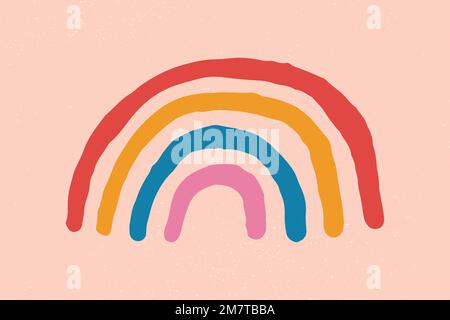 Hand drawn rainbow element vector cute sticker Stock Vector