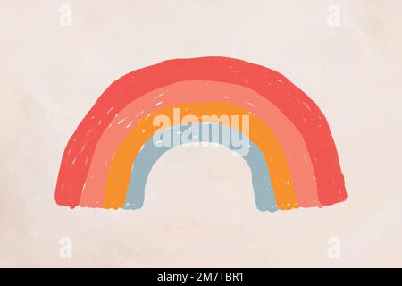 Hand drawn rainbow element vector cute sticker Stock Vector