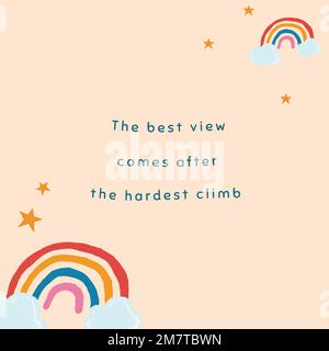 Beige rainbow template vector for social media post quote Stock Vector