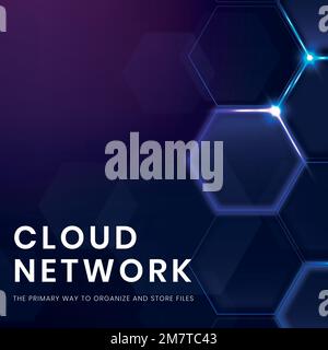 Cloud network technology template vector with digital background Stock Vector