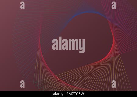 Technology background vector with spiral wireframe pattern in red tone Stock Vector