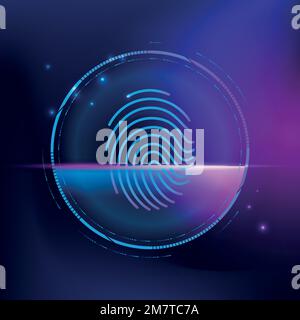 Fingerprint biometric scan vector cyber security technology Stock Vector