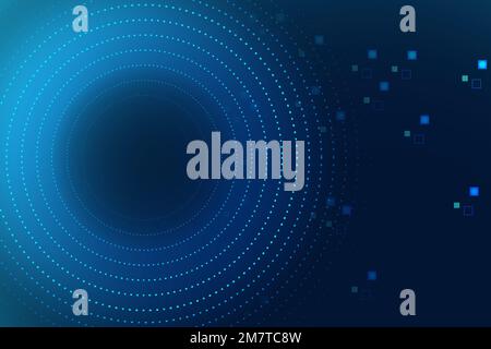 Technology circle blue background vector in digital transformation concept Stock Vector