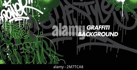 Colorful Graffiti Wall Art Background Street Art Hip-Hop Urban Vector Illustration Background. Seamless amazing graffiti art background Stock Vector