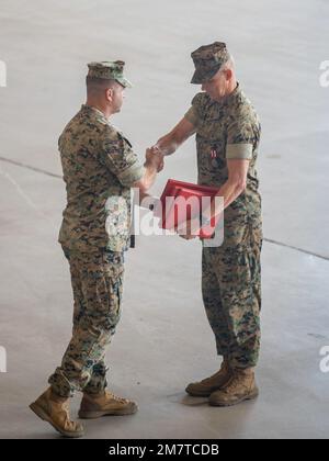 Sgt. Maj. Christopher Lillie, off-going sergeant major for Marine ...